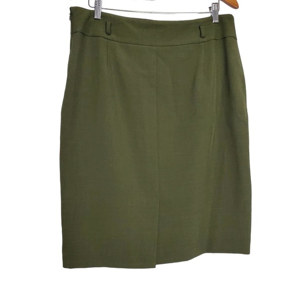 Black Label Evan Picone Skirt Womens Size 12 Green Pencil Career Neutral - Picture 2 of 10